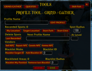 Settings for WoW Gathering Bot